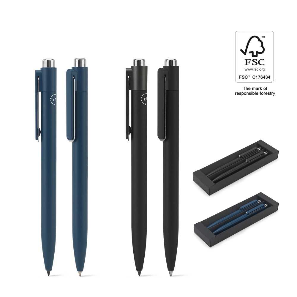 KYLIE SET. Set composto da una penna a sfera e una penna senza inchiostro, entrambe realizzate in alluminio (riciclato al 94%) - 91980