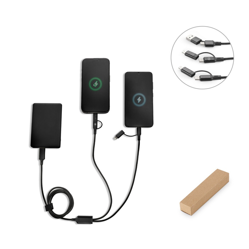 BERTOZZI. Cavo USB superveloce 6-in-1 in alluminio e PET riciclato - 97146