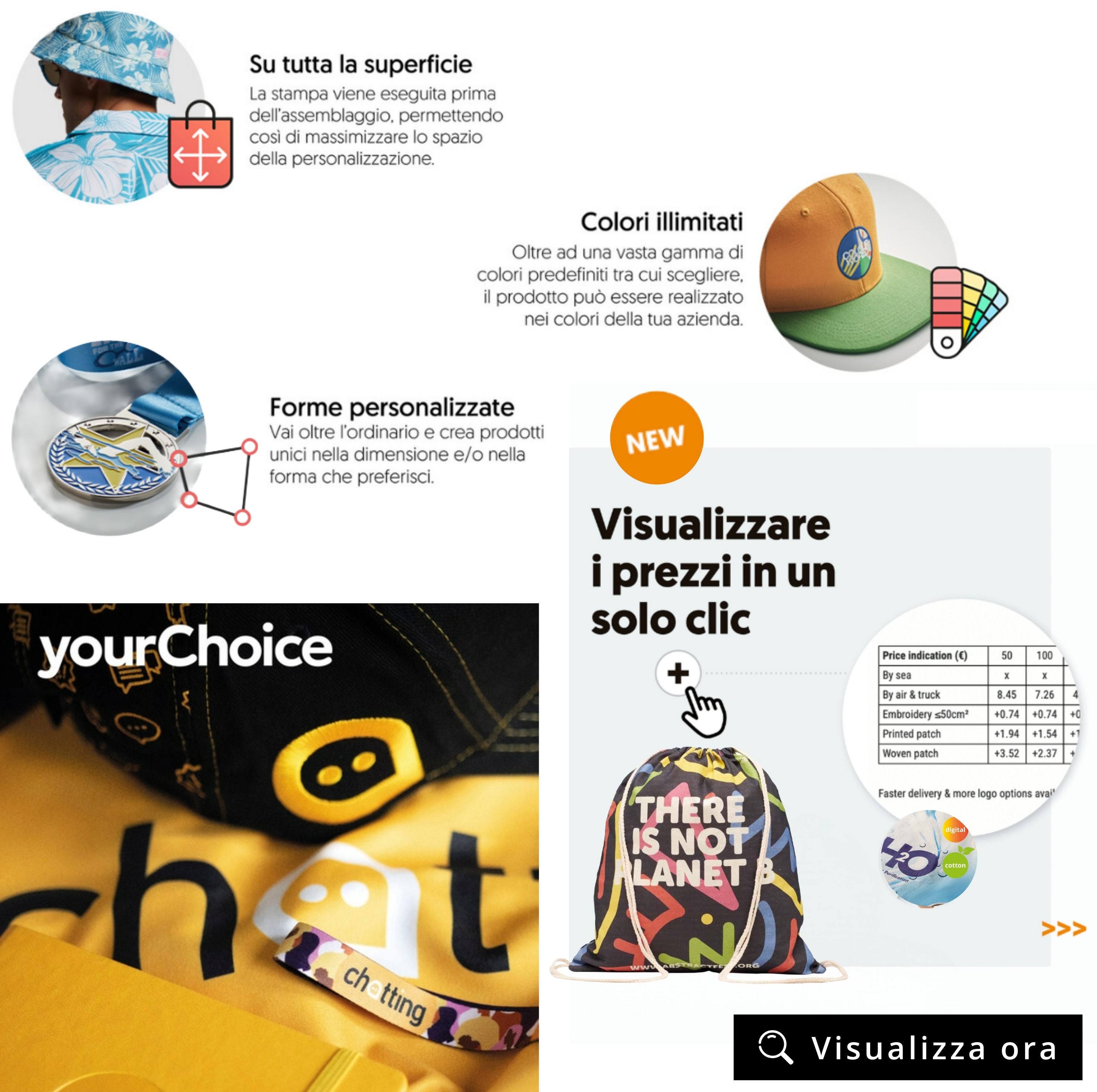 articoli your choice su misura con il tuo logo