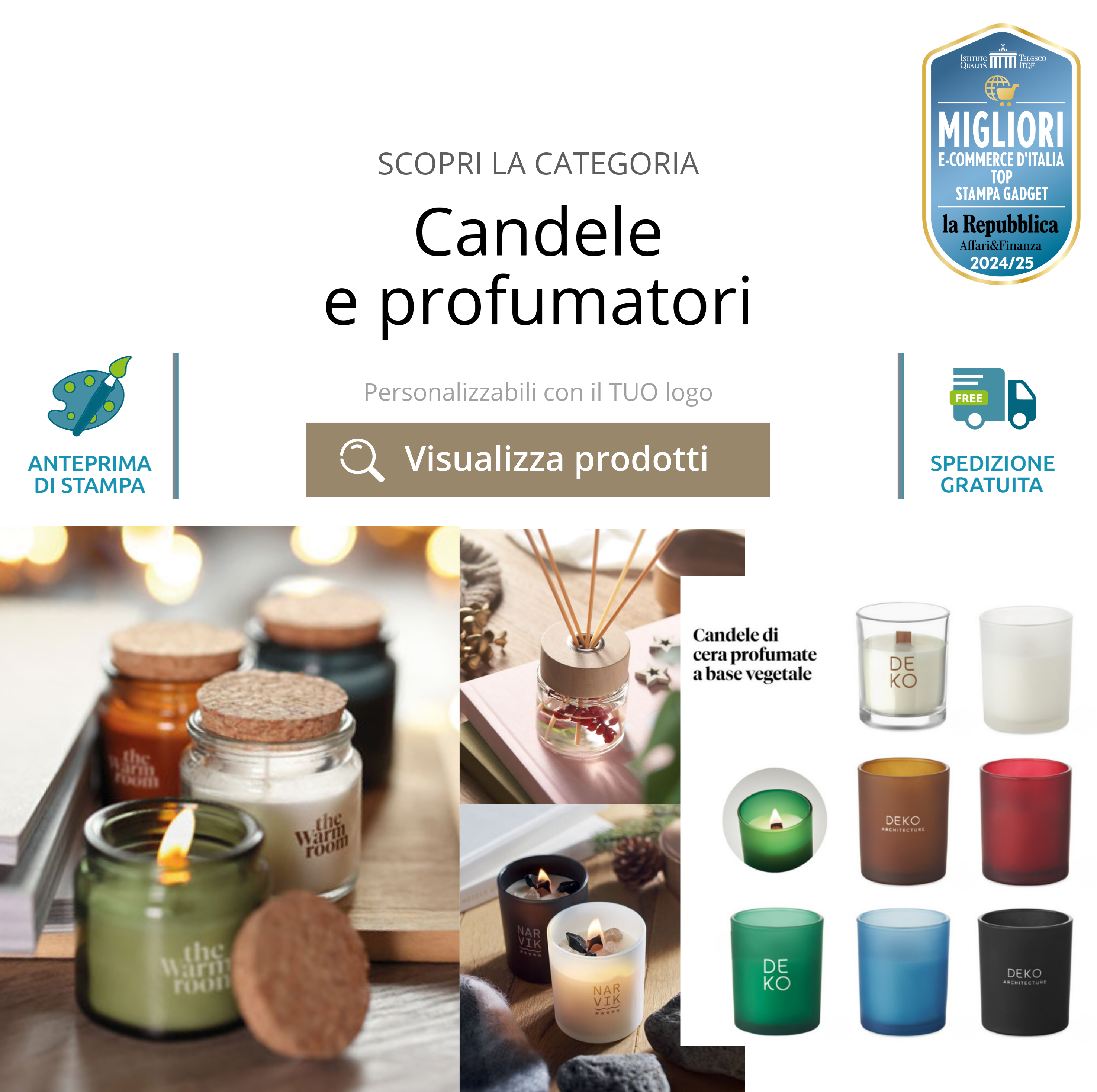 candele e profumatori personalizzabili con il tuo logo