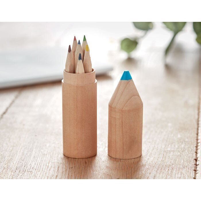 kit colori a cera e matite in legno, Logo Personalizzato