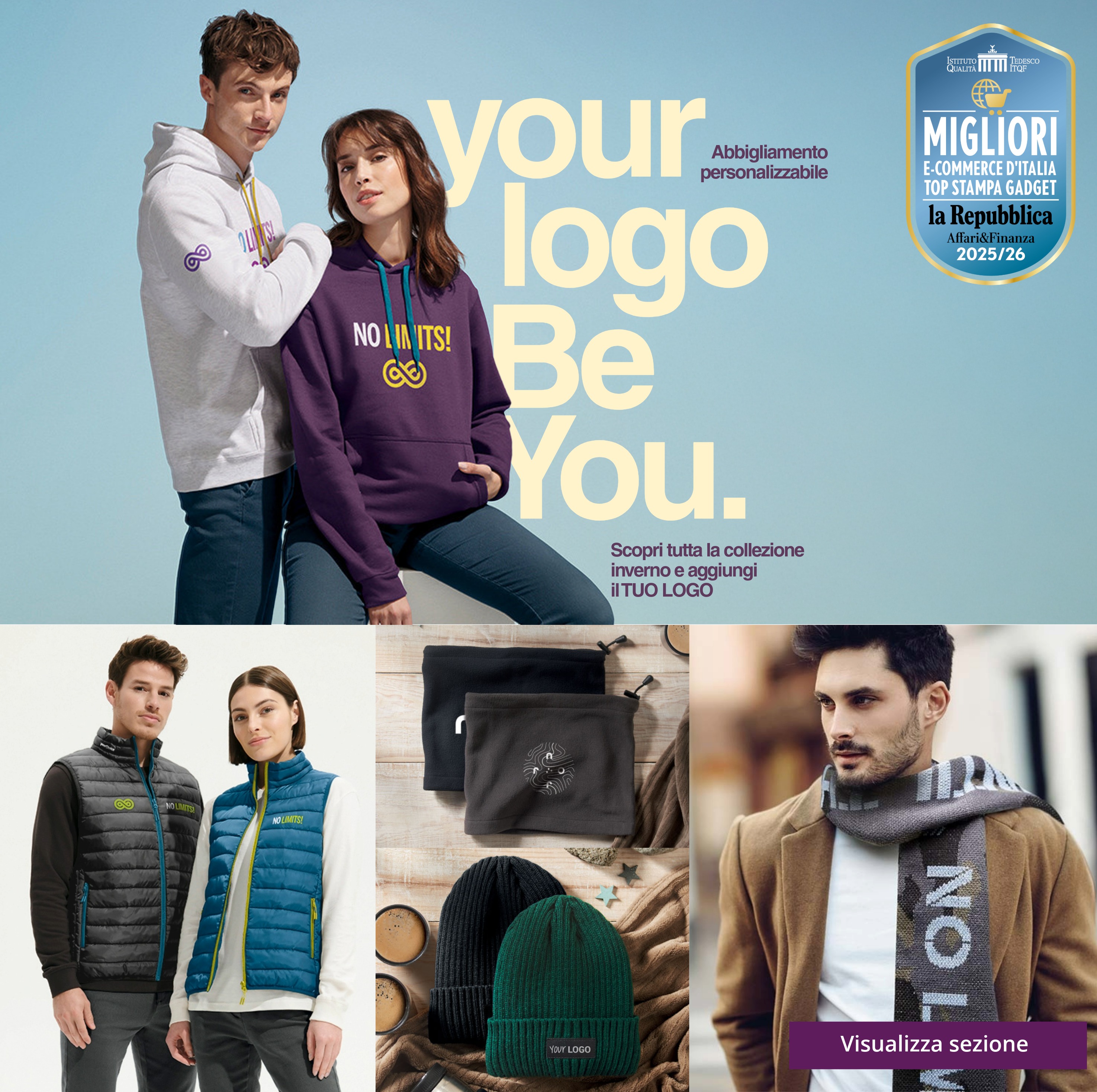 abbigliamento invernale con il tuo logo