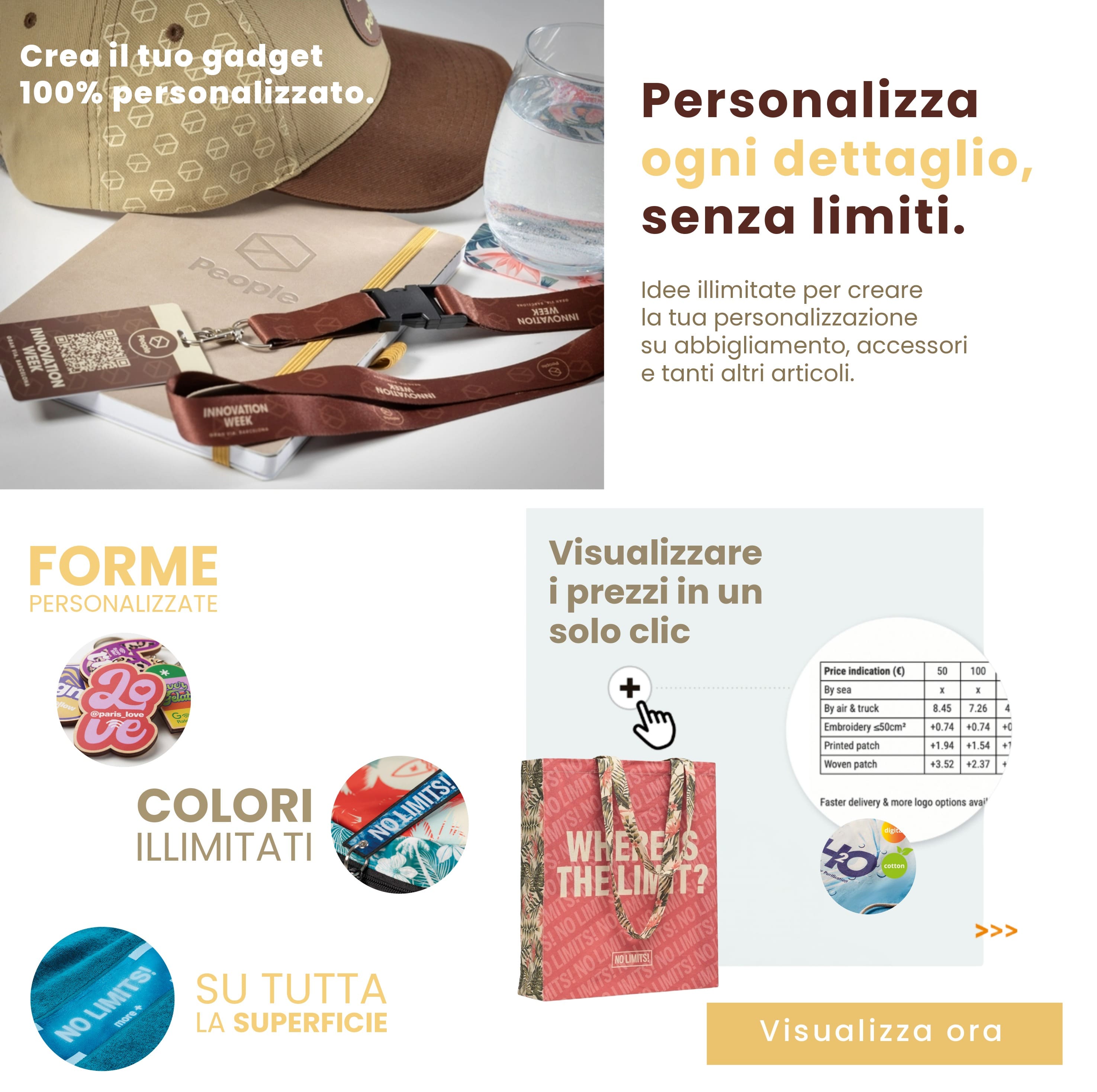 personalizza ogni dettaglio, senza limiti