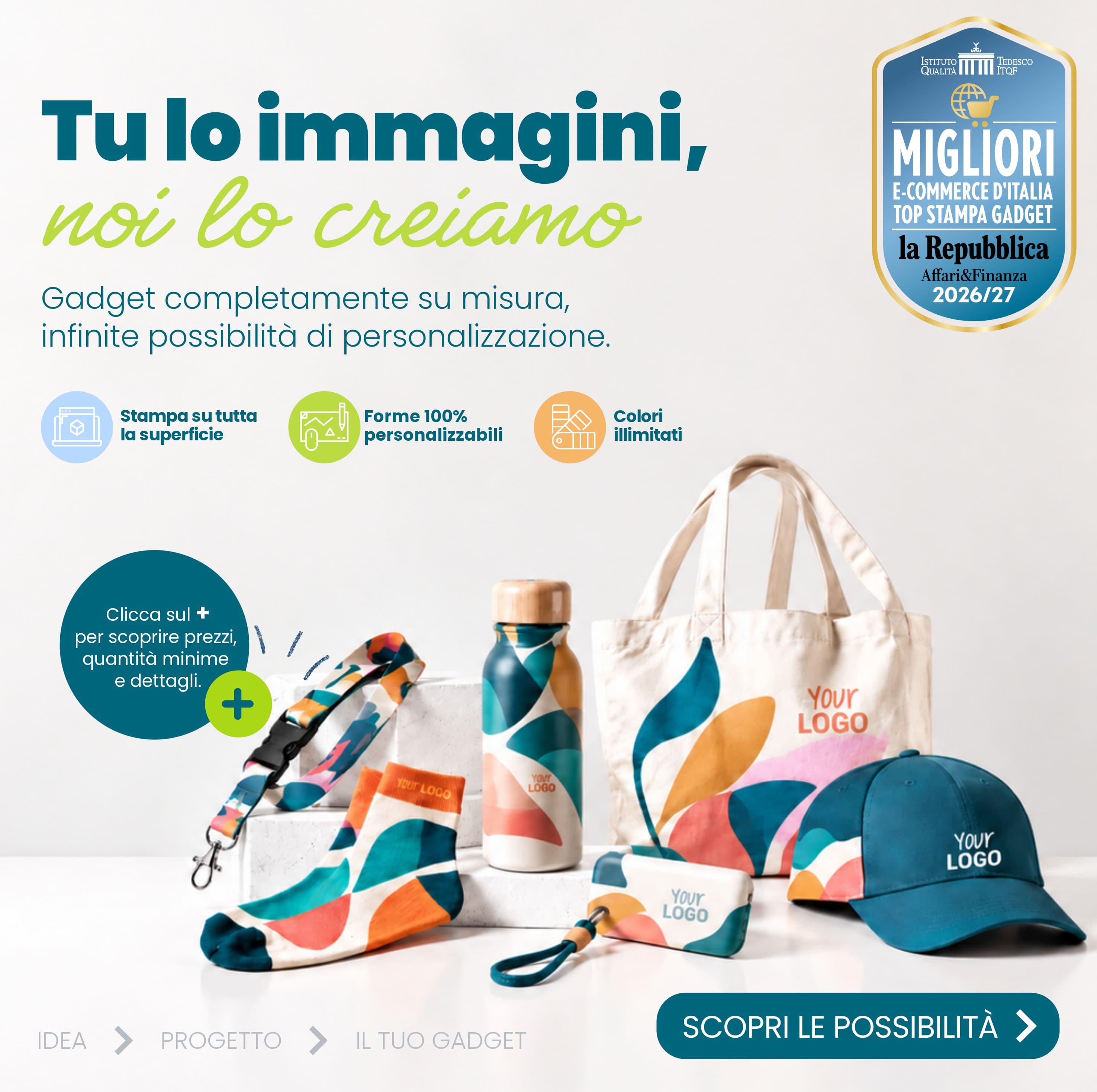 articoli your choice su misura con il tuo logo